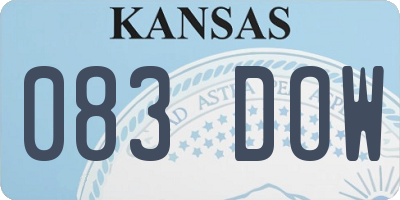 KS license plate 083DOW