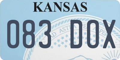 KS license plate 083DOX