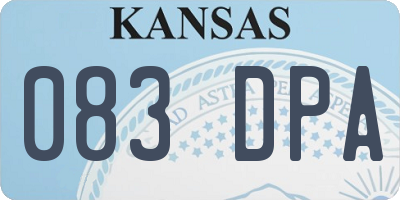 KS license plate 083DPA