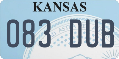KS license plate 083DUB