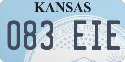 KS license plate 083EIE