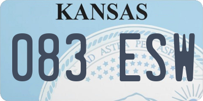 KS license plate 083ESW