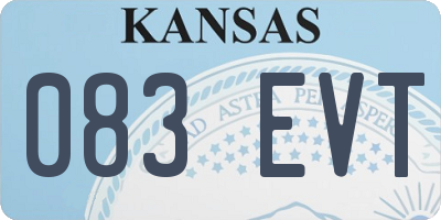 KS license plate 083EVT