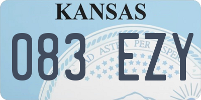 KS license plate 083EZY