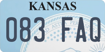 KS license plate 083FAQ