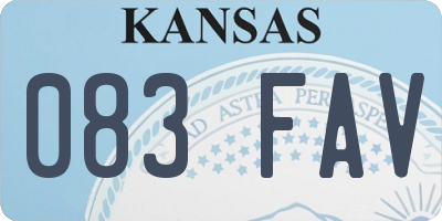 KS license plate 083FAV