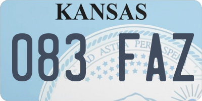 KS license plate 083FAZ