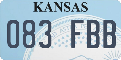 KS license plate 083FBB