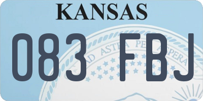 KS license plate 083FBJ