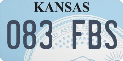 KS license plate 083FBS
