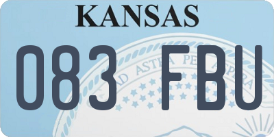 KS license plate 083FBU