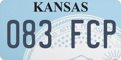 KS license plate 083FCP