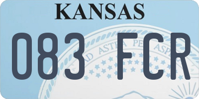 KS license plate 083FCR
