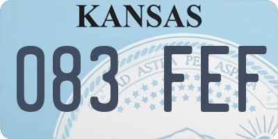 KS license plate 083FEF