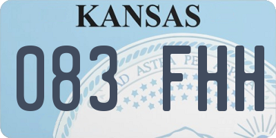 KS license plate 083FHH