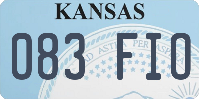 KS license plate 083FIO