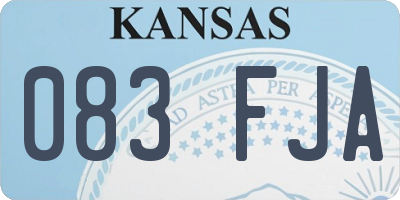 KS license plate 083FJA