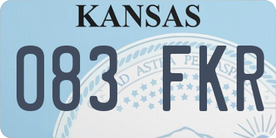 KS license plate 083FKR