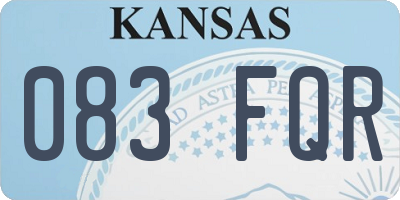 KS license plate 083FQR