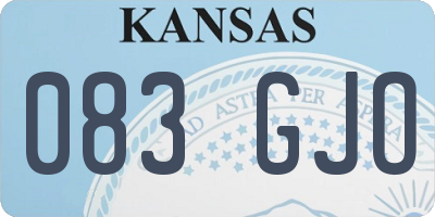 KS license plate 083GJO