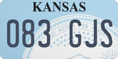 KS license plate 083GJS