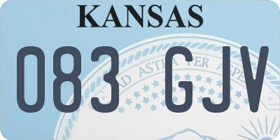 KS license plate 083GJV