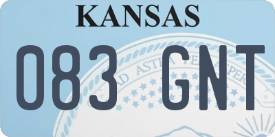 KS license plate 083GNT
