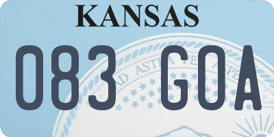 KS license plate 083GOA