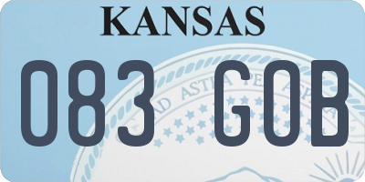KS license plate 083GOB