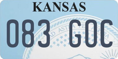 KS license plate 083GOC