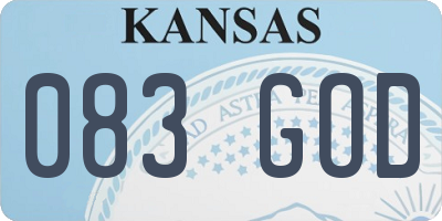 KS license plate 083GOD