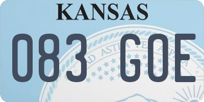 KS license plate 083GOE