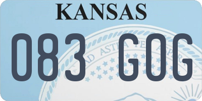 KS license plate 083GOG