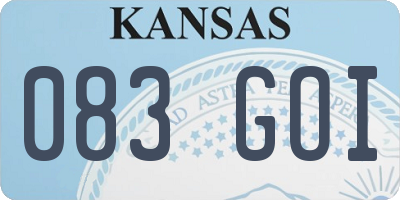 KS license plate 083GOI