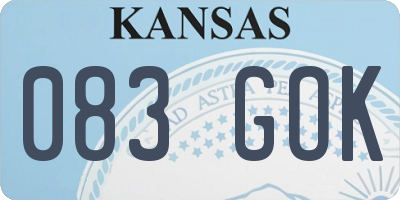 KS license plate 083GOK