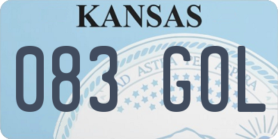 KS license plate 083GOL