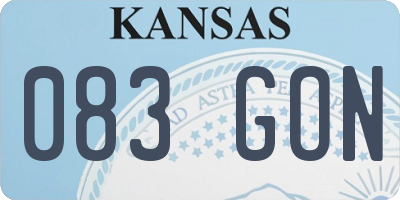KS license plate 083GON