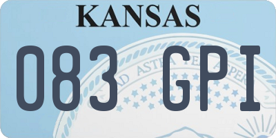 KS license plate 083GPI
