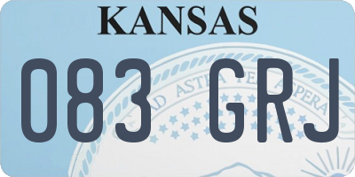 KS license plate 083GRJ