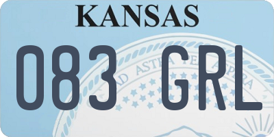 KS license plate 083GRL