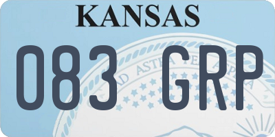 KS license plate 083GRP