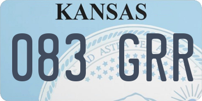KS license plate 083GRR