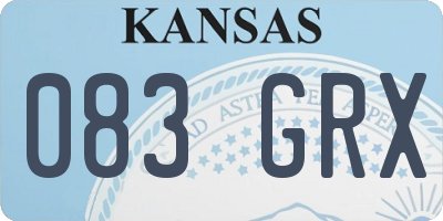 KS license plate 083GRX