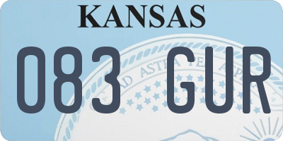 KS license plate 083GUR