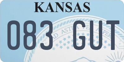KS license plate 083GUT