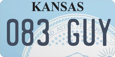 KS license plate 083GUY