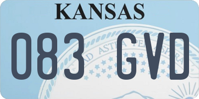 KS license plate 083GVD