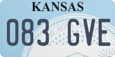 KS license plate 083GVE