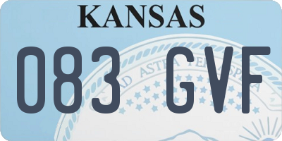 KS license plate 083GVF
