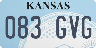 KS license plate 083GVG